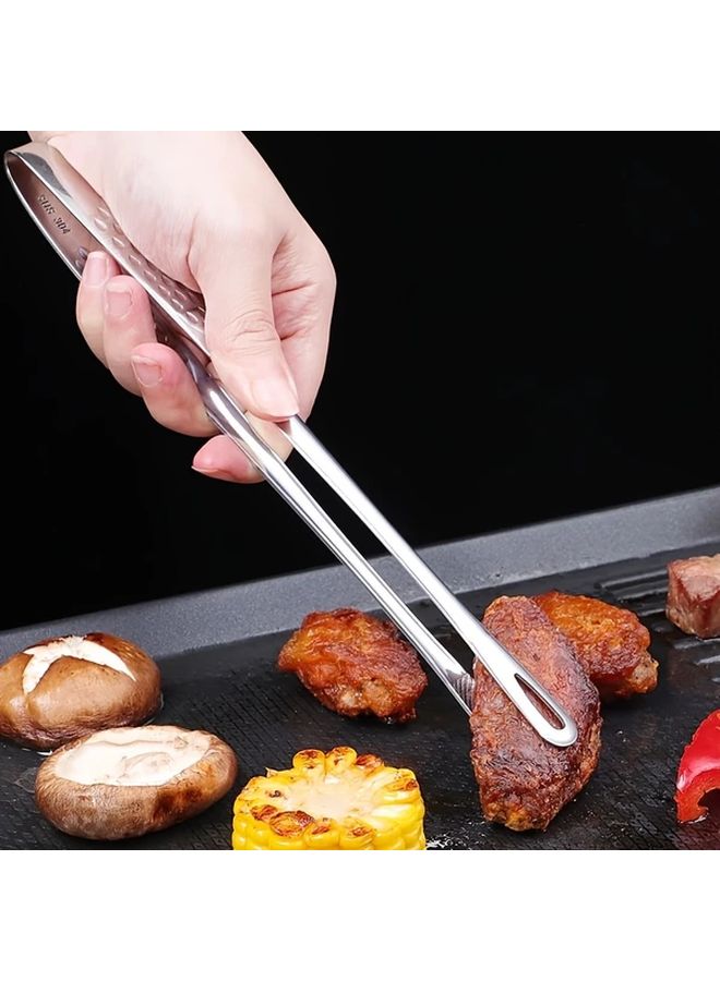 Stainless Steel Medium Food Tongs Extended Length BBQ Grill Claw For Picnic Buffet - Image 2