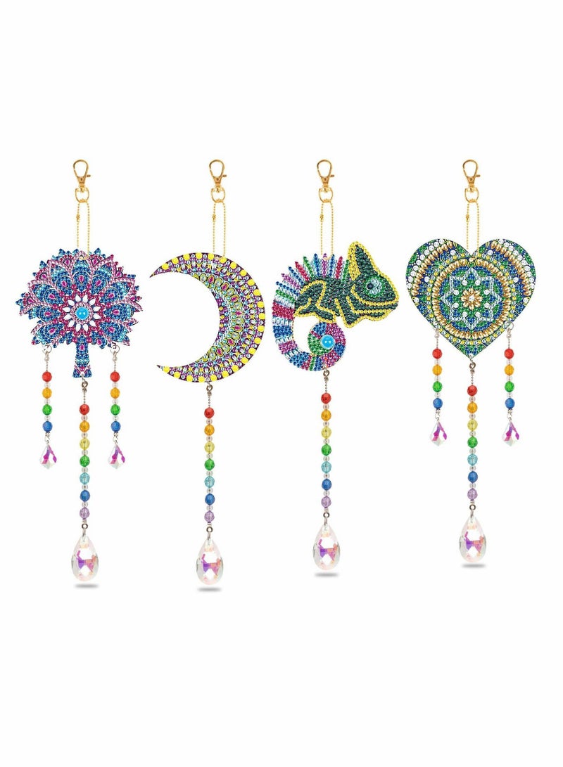 Y&D Wind Chime Kits, 4pcs Diamond Painting Double Sided Special Shaped Rhinestone Crystal Diamonds Butterfly Hanging Ornament for Yard Decor - Image 1