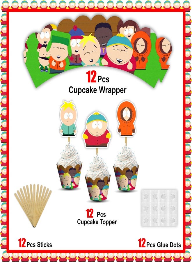 Seyal South Paark Cupcake Wrapper Set for Birthday Parties - Decorative Cartoon-Inspired Cupcake Holders for Adults - Unique and Colorful Party Supplies for Celebrations, Events & Gatherings - Image 3