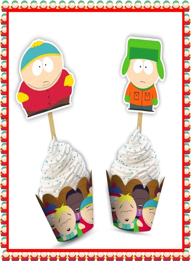 Seyal South Paark Cupcake Wrapper Set for Birthday Parties - Decorative Cartoon-Inspired Cupcake Holders for Adults - Unique and Colorful Party Supplies for Celebrations, Events & Gatherings - Image 1