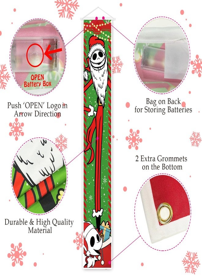 Tivee Jack Sally Lighted Banners Porch Signs Christmas Decor Christmas Nightmare Banner Christmas Decorations Before Outdoor Party Indoor Wall Home - Image 5