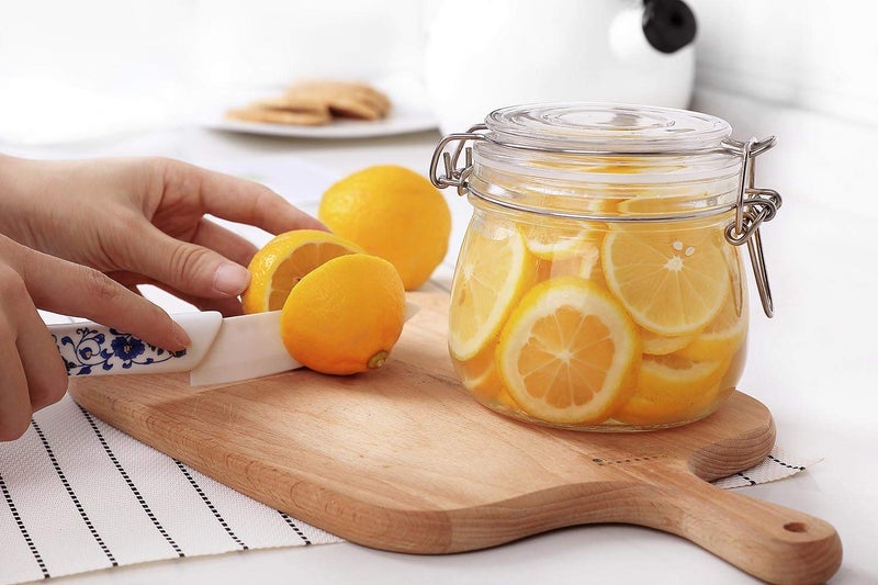 ComSaf Glass Storage Jars with Lids 1000ML Food Canisters Set of 3 - Airtight Clear Preserving Seal Wide Mouth Containers with Wire Clip Fastening for Kitchen Canning Cereal,Pasta,Sugar,Coffee,Spices - Image 4