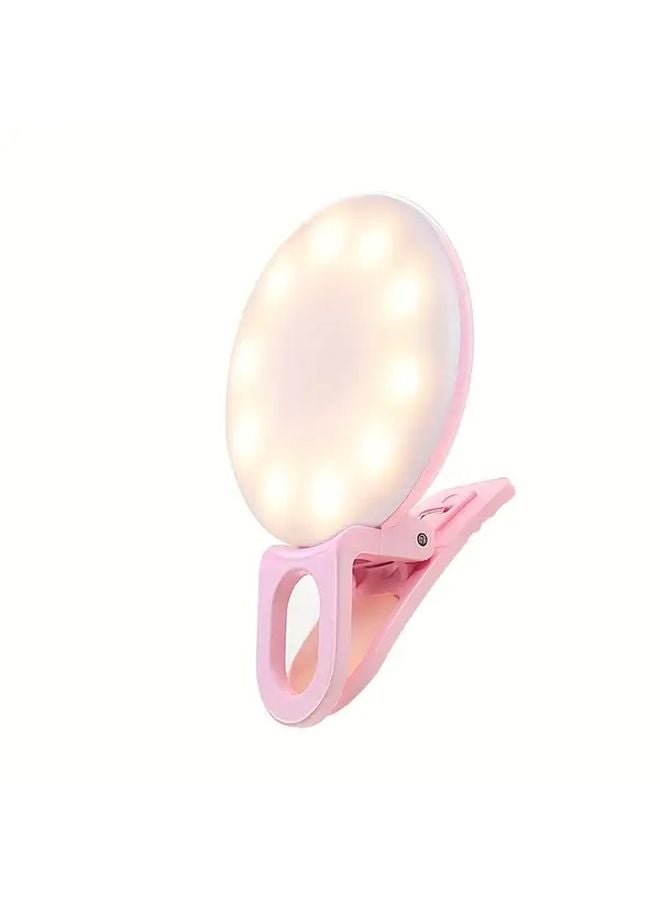 White LED Phone Ring Light With Three Level Dimming USB Rechargeable Portable Selfie Fill Light For Night Photography - Image 2