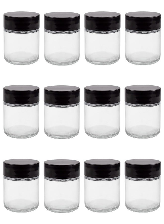 Cornucopia Brands 2oz Straight Sided Clear Glass Jars (12 pack), Airtight Cosmetic Jars for Creams, Balms & Aromatherapy - Image 1
