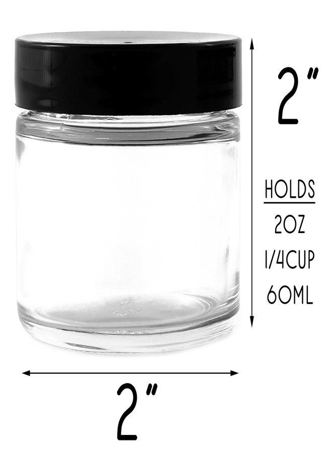 Cornucopia Brands 2oz Straight Sided Clear Glass Jars (12 pack), Airtight Cosmetic Jars for Creams, Balms & Aromatherapy - Image 3
