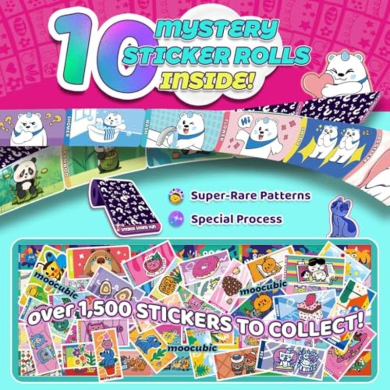 Rolls Stickers, Jewelry Making Kit, Art and Craft Toys Includes 320 Mini Sticky, Builds 6 Bracelet or 2 Necklace, 200 Beads and 2 Pendants, Wearable DIY Friendship Gift for Ages 5+ Girls and Boys - Image 5