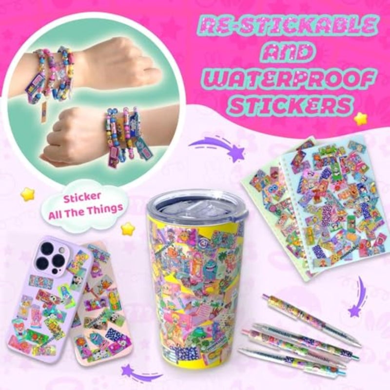 Rolls Stickers, Jewelry Making Kit, Art and Craft Toys Includes 320 Mini Sticky, Builds 6 Bracelet or 2 Necklace, 200 Beads and 2 Pendants, Wearable DIY Friendship Gift for Ages 5+ Girls and Boys - Image 3