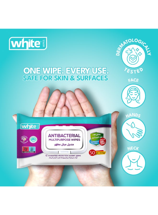White wet wipes anti-bacterial with lavender & vanilla 50 pulls - Image 4
