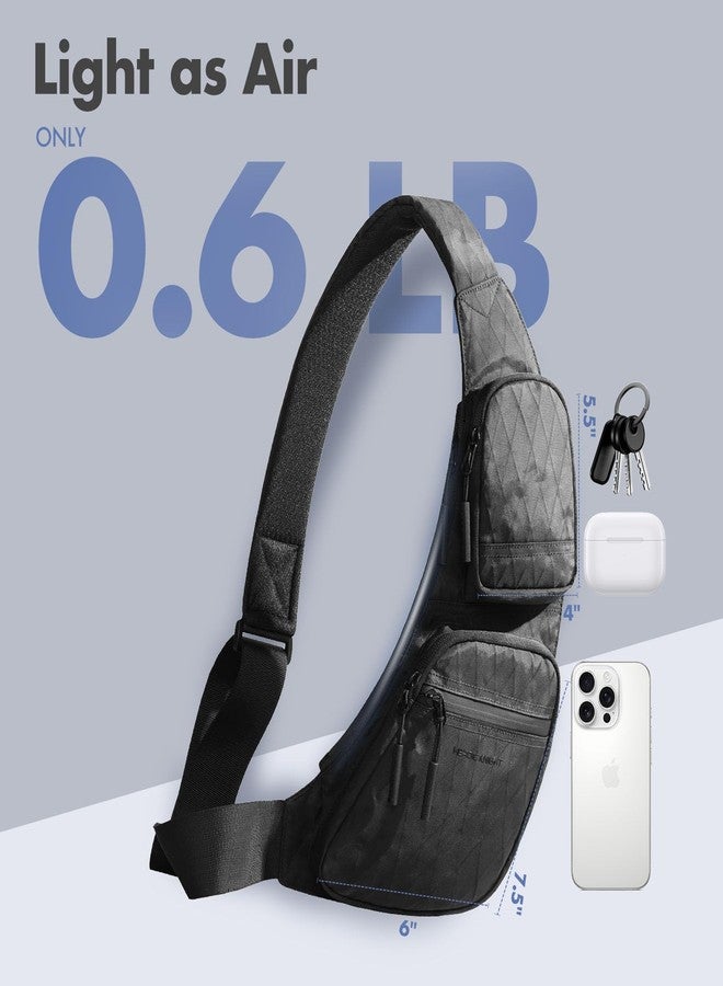 hk Sling Bag for Men with 3‑Layer Sailcloth‑Inspired Performance Fabric, Lightweight Waterproof Sling Bag for Men with Tablet Compartment, Crossbody Bag for men, Commuting, Black - Image 3