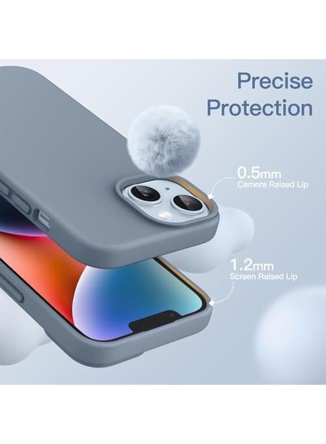 جي تيك جراب سيليكون لهاتف آيفون 14 بلس مقاس 6.7 بوصة، جراب حماية كامل للجسم ناعم الملمس مقاوم للصدمات مع بطانة من الألياف الدقيقة، أزرق سييرا - Image 4