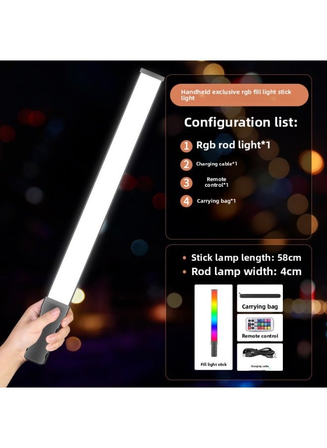 Generic Super Cost-effective Rgb Photography Fill Light Handheld D Fill Light Bar Outside Shot Light Indoor And Outdoor Night Scene A Batch-Specifications:[exclusive? 16500lm] Rgb Fill Light Stick + Remote Control + Free Carrying Bag  - Image 1
