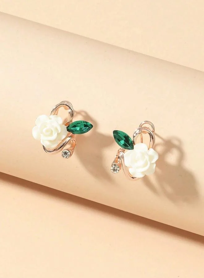 Take Two  Crystal Floral Stud Earrings for Women | Best Price UAE