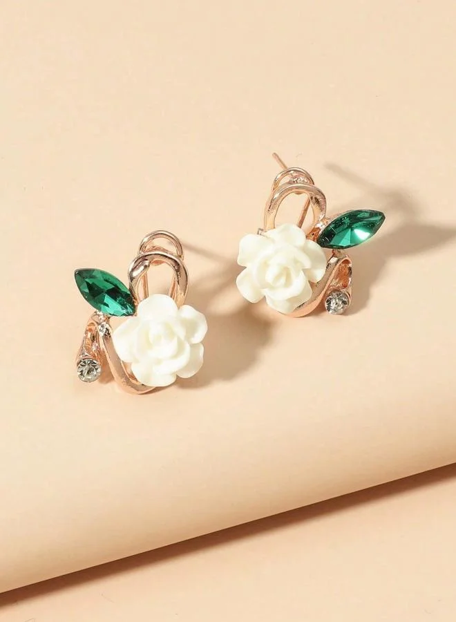 Take Two  Crystal Floral Stud Earrings for Women | Best Price UAE