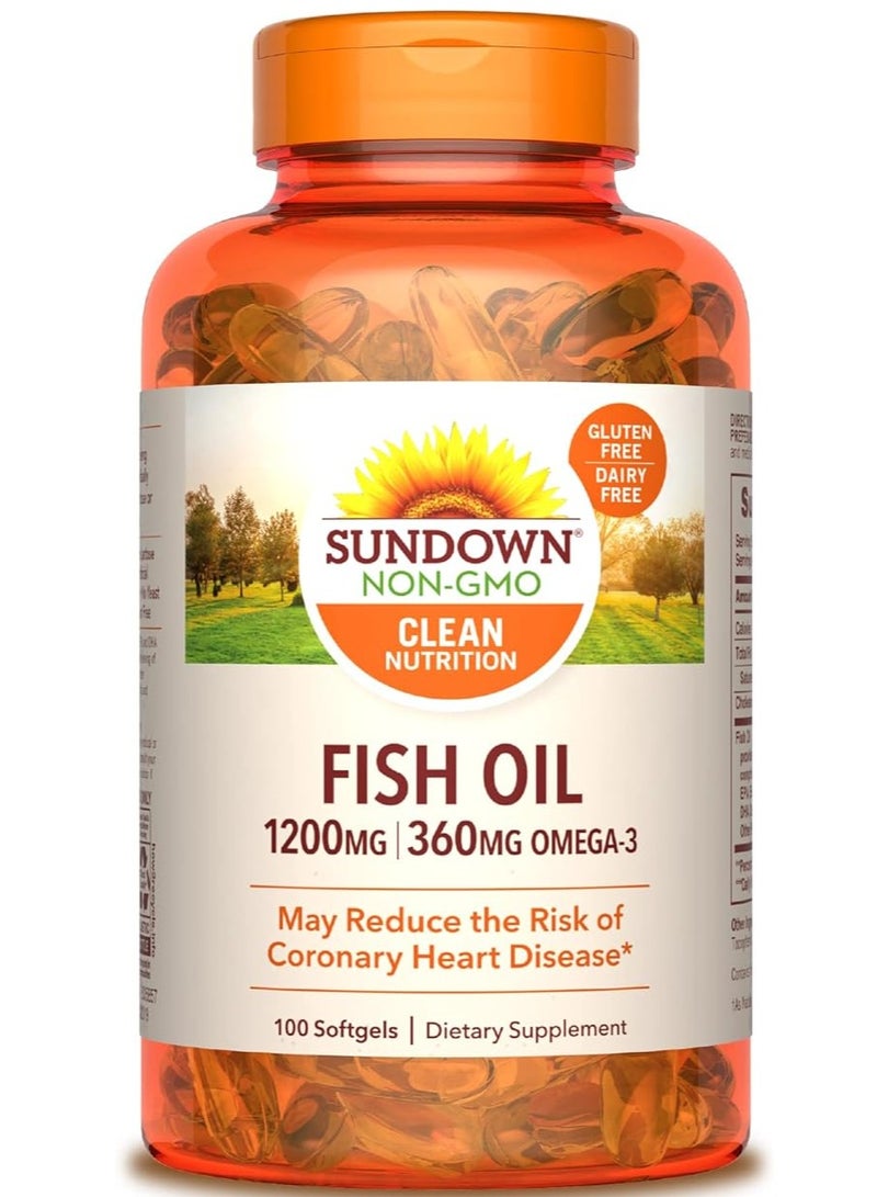 Sundown Fish Oil 1200 mg Supports Heart Health 100 Softgels