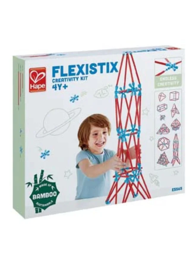 هيب Hape Flexistix Creativity Kit | Bamboo Construction Set with 105 Sticks and 28 Connectors | Eco-Friendly Building Toy for Kids | Compatible with Flexistix Kits | Ages 4 and Up