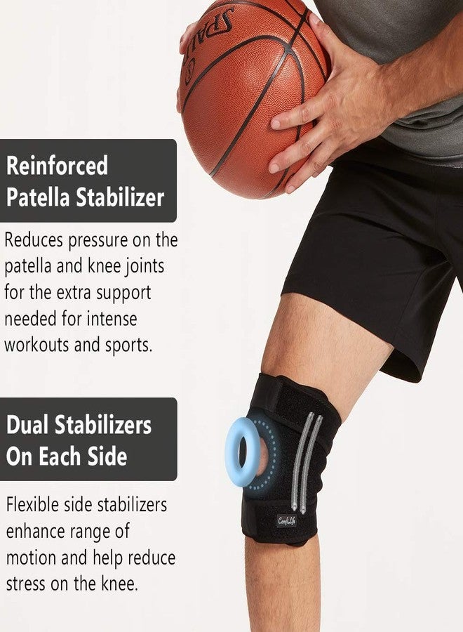 ComfiLife Knee Brace for Knee Pain Relief - Neoprene Knee Brace for Working Out, Running, Injury Recovery - Side Stabilizers - 3 Point Adjustable Compression - Open Patella Support,Non-Slip (Medium) - Image 3