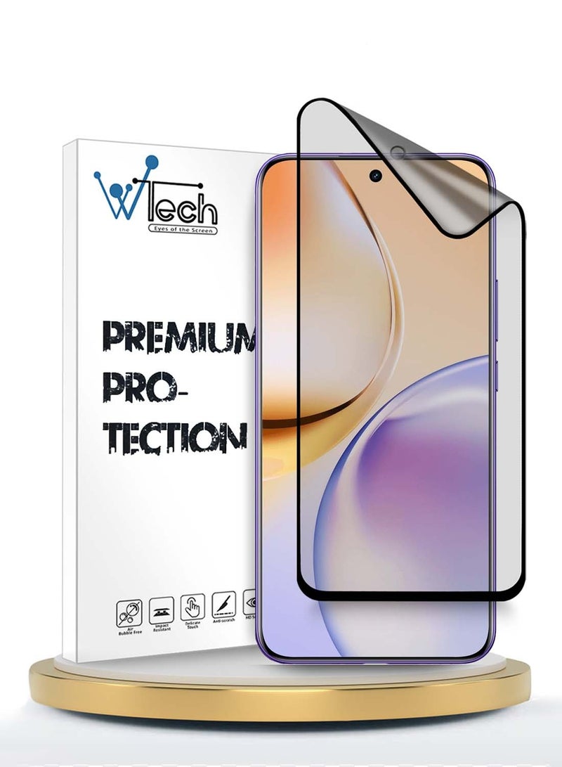 Wtech Realme 14 Pro+ / Realme 14 Pro Plus 5G 2025 Premium Nano Ceramic Full Glue Full Cover Matte Flexible Screen Protector (MSCNMN) - Clear/Black - Image 1