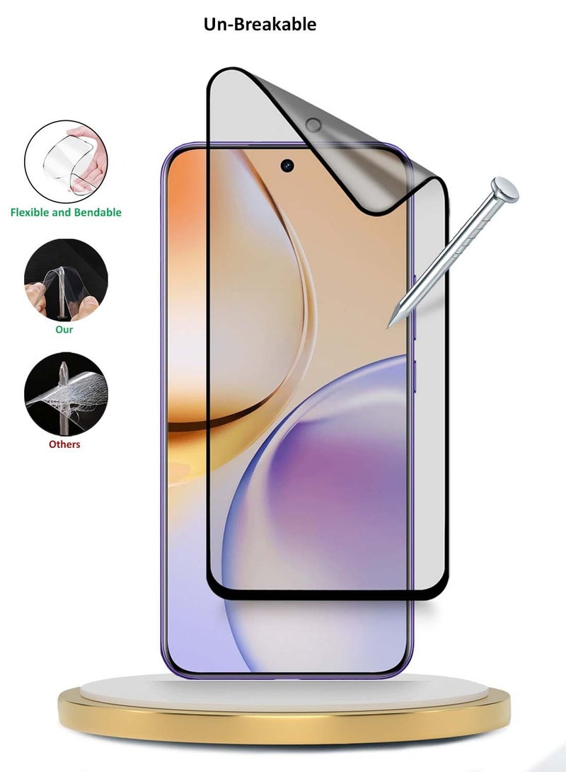 Wtech Realme 14 Pro+ / Realme 14 Pro Plus 5G 2025 Premium Nano Ceramic Full Glue Full Cover Matte Flexible Screen Protector (MSCNMN) - Clear/Black - Image 3