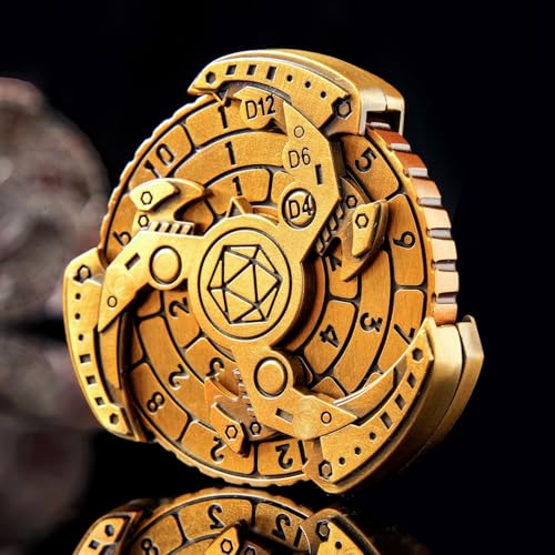 FTNNGIME 7in1 Spinner DND Dice Set Rotate Metal Rotate Dungeons and Dragons DND Compass Dice Cool RPG Role Playing Table Game DiceGold - Image 1