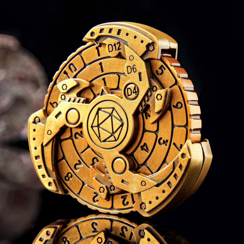 FTNNGIME 7in1 Spinner DND Dice Set Rotate Metal Rotate Dungeons and Dragons DND Compass Dice Cool RPG Role Playing Table Game DiceGold - Image 3