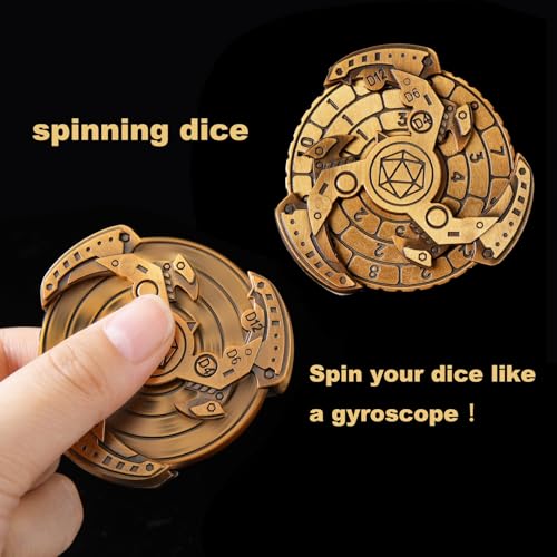 FTNNGIME 7in1 Spinner DND Dice Set Rotate Metal Rotate Dungeons and Dragons DND Compass Dice Cool RPG Role Playing Table Game DiceGold - Image 5