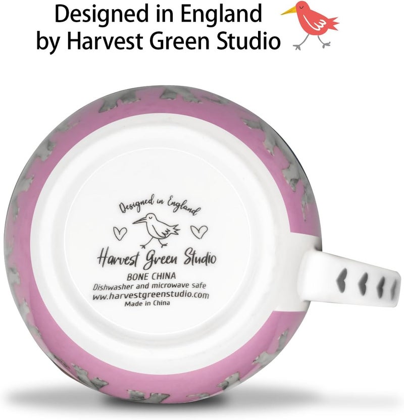 MFoffice Premium 20 oz Bone China Elephant Hug Mug – Cute Elephant Design for Coffee & Tea, Ideal Holiday, Birthday, and Christmas Gift for Family and Friend, Designed in England by Harvest Green Studio - Image 5