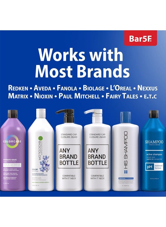 Bar5F Pump for 33.8-Oz Shampoo and Conditioner Liter Bottles (1" inch Bottle Neck 28/410) 2-Pack - Image 3