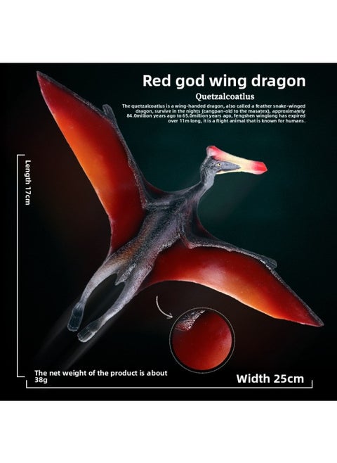 Jurassic Simulation Dinosaur Pterosaur Model Solid Dinosaur Flying Pterosaurus Pterosaur Hand Toy-Color:Red Fengshen Pterosaurus