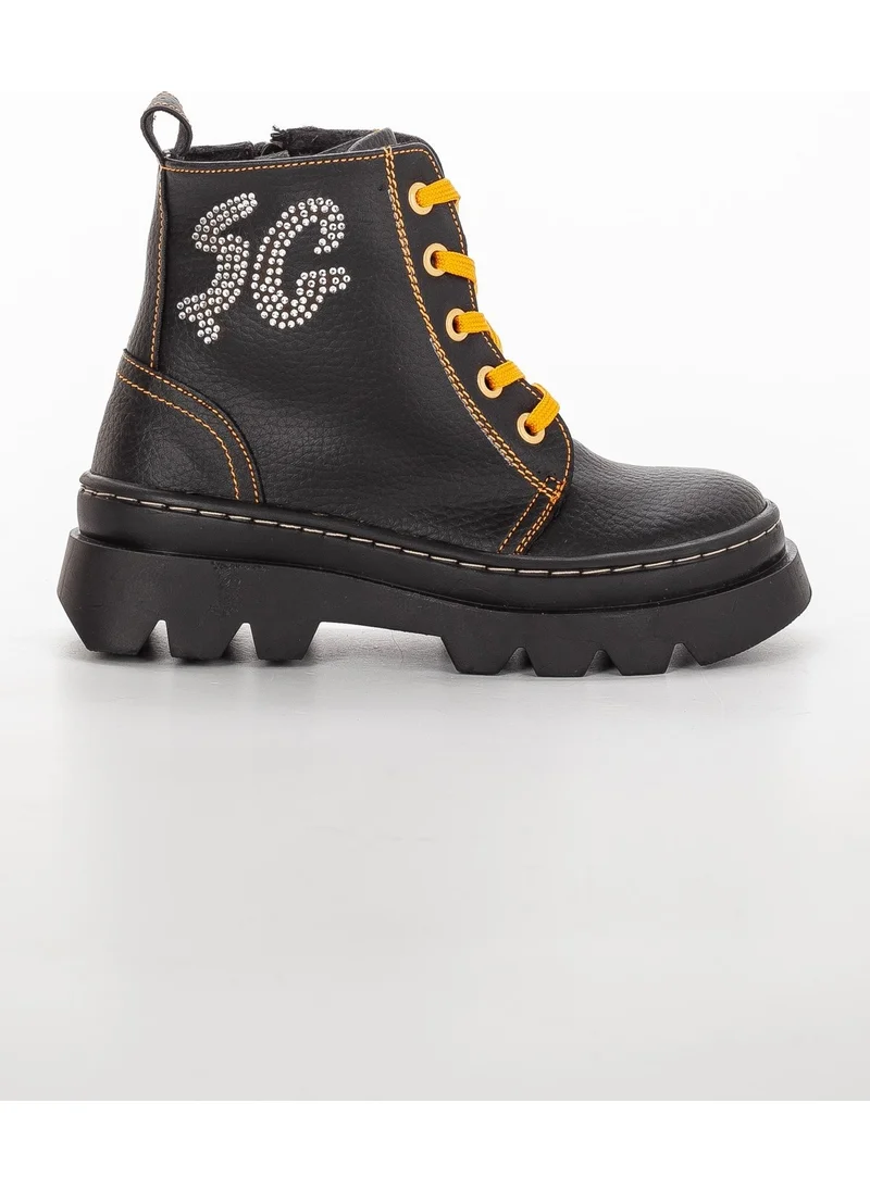 Dilimler Ayakkabı ŞirinGenç Orthopedic Zippered Leather Yellow Girl Boots