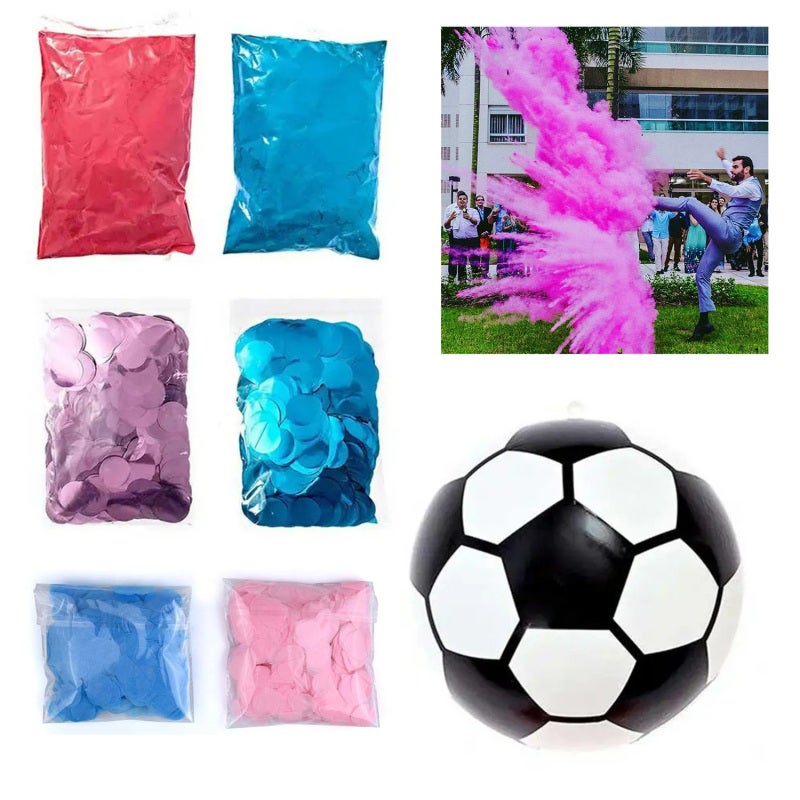 Gender Reveal Football: 3 Inch Blue Pink - Colorful Powder Burst Gender Reveal Game for Baby Shower Party Decorations - Image 2
