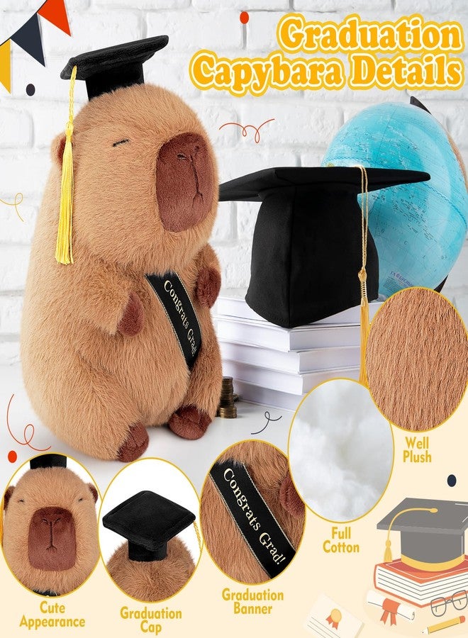 Achwishap Capybara Plush,Cute Plushies Graduate Capybara Stuffed Animal,Capybara Plush Toys,Kawaii Plushie Stuffed Toy Soft Plushies Gift for Kids Adults Graduation Ceremony(Capybara,9.1”) - Image 2