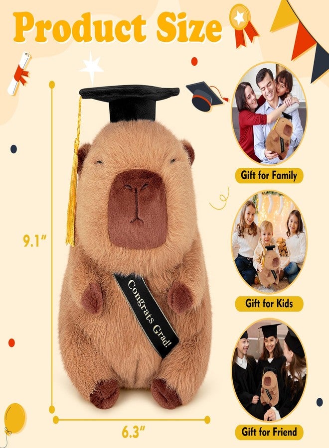 Achwishap Capybara Plush,Cute Plushies Graduate Capybara Stuffed Animal,Capybara Plush Toys,Kawaii Plushie Stuffed Toy Soft Plushies Gift for Kids Adults Graduation Ceremony(Capybara,9.1”) - Image 5