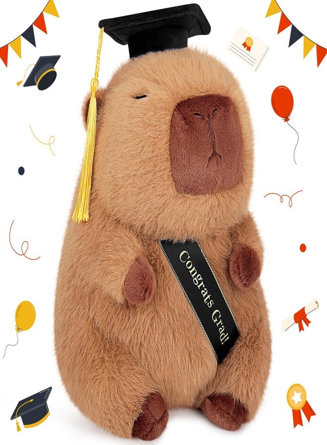 Achwishap Capybara Plush,Cute Plushies Graduate Capybara Stuffed Animal,Capybara Plush Toys,Kawaii Plushie Stuffed Toy Soft Plushies Gift for Kids Adults Graduation Ceremony(Capybara,9.1”) - Image 1