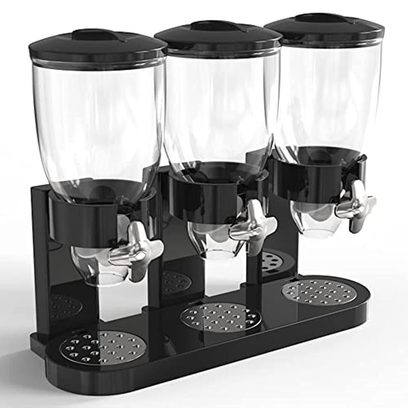 Retail Blade Triple Food Dispenser  Easy To Use Dry Food Dispenser Perfect As A Candy Nuts Rice Granola Cereal Dispenser  More  Dispensing 1 Ounce Per Twist And Preserving Freshness For Fun Easy Serving 