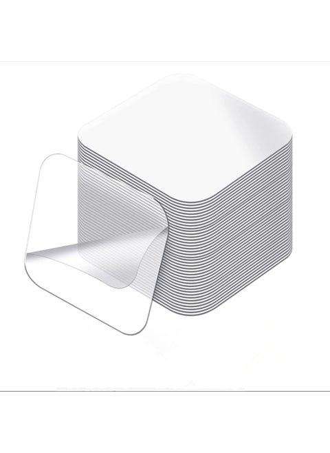 FEDORA 20pcs Large Double Sided Adhesive Pads for Mounting, Two Sided Precut Squares Tape Super Strong Heavy Duty Washable Sticky Patch for Walls Hanging Nano Gel Clear Double Sided Sticky Tape