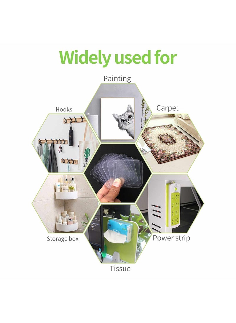 Fedora - FEDORA 20pcs Large Double Sided Adhesive Pads for Mounting, Two Sided Precut Squares Tape Super Strong Heavy Duty Washable Sticky Patch for Walls Hanging Nano Gel Clear Double Sided Sticky Tape - Image 1