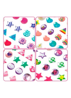 SYOSI Sticker Earrings 240 Piece 3D Gems Sticker Girls Sticker Earrings Self-Adhesive Glitter Craft Crystal Stickers Stick on Earrings for Toddlers  - Image 4