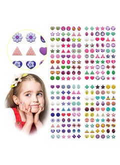 SYOSI Sticker Earrings 240 Piece 3D Gems Sticker Girls Sticker Earrings Self-Adhesive Glitter Craft Crystal Stickers Stick on Earrings for Toddlers  - Image 1