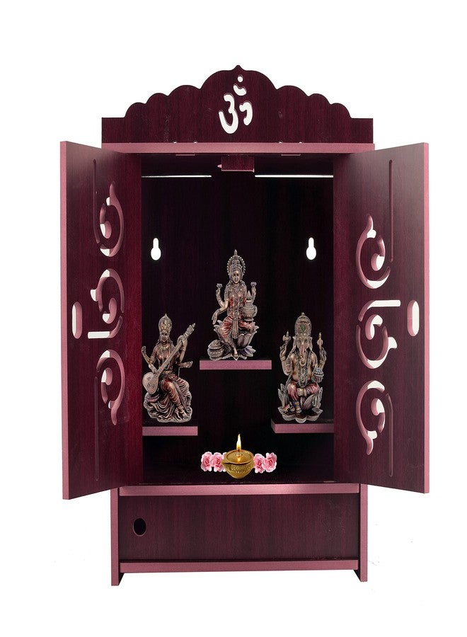 nexat Art Wooden Wall Hanging Temple for Home and Shop,Office and Home showpiece Temple(Size:41 X 28 X 19 CM) (Brown) (Marron 456) - Image 1