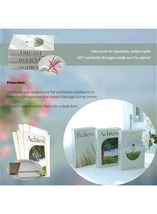 Decorative Books for Home Decor,Set of 3 Stylish Fake Books of Room Books Decor Aesthetic,for Coffee Table Decor,Living Room, Table, Shelf Decor,Modern Hardcover Stacked Display Books - Image 2