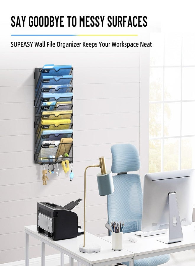 SUPEASY 10-Tier Wall File Organizer with Hooks, Hanging File Organizer - Image 4