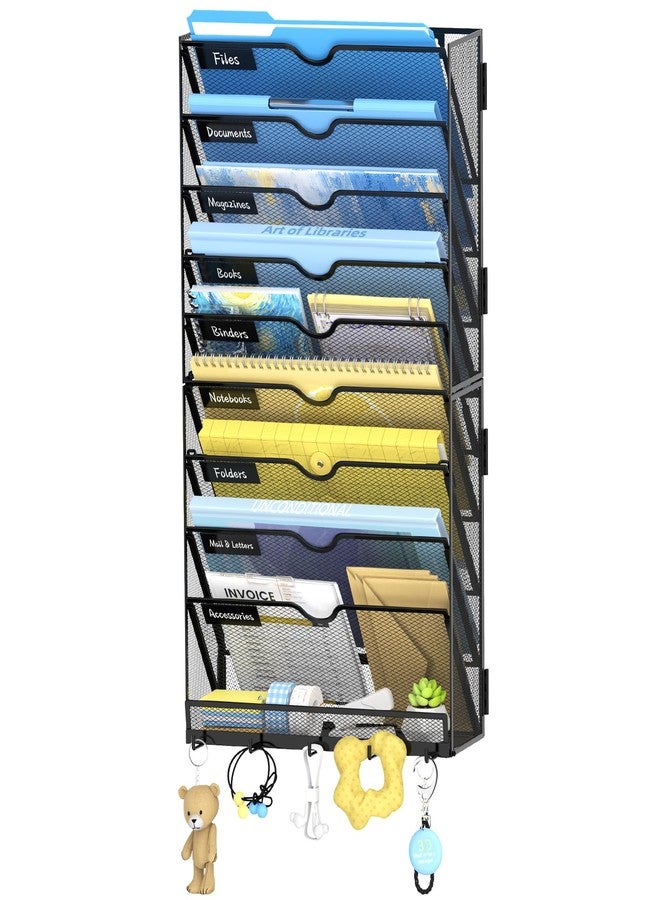 SUPEASY 10-Tier Wall File Organizer with Hooks, Hanging File Organizer - Image 1