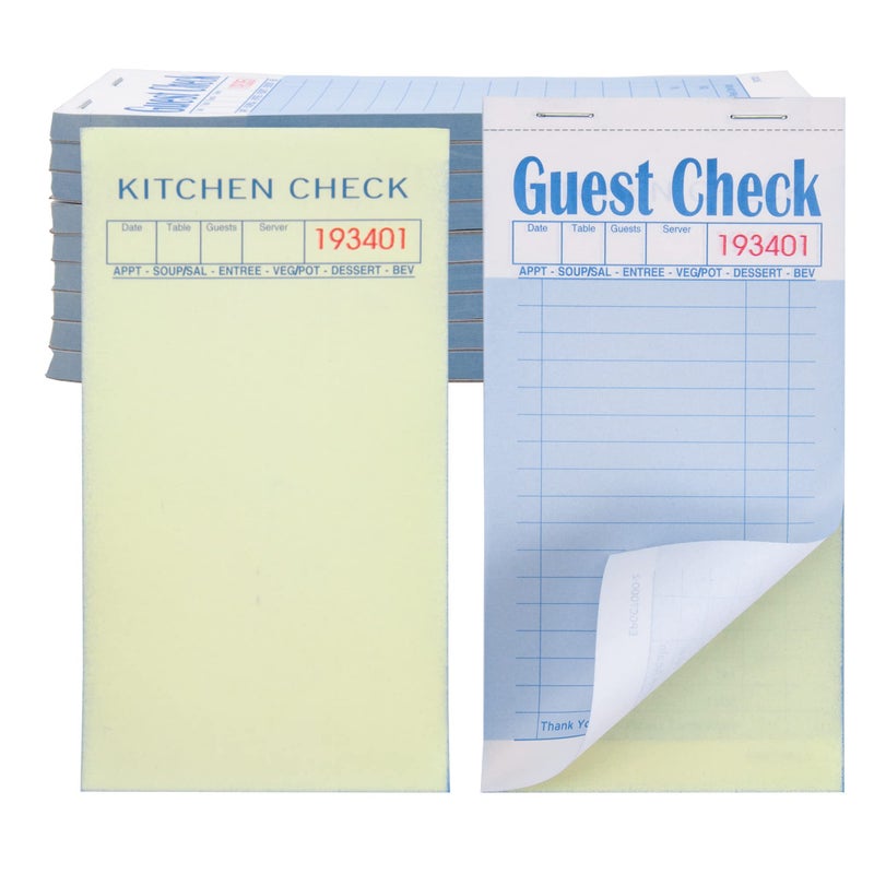 ESSENTIAL Guest Check Books 35 x 67 500 Duplicates Server Note Pads for Restaurants Order Books with Copy Paper 10 Books