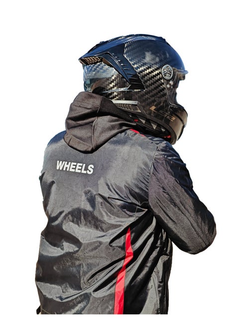 Safety Jacket With Protection For Motorcycles Scooters Waterproof Black X Red Accent With Underjacket Liner Sweet-shirt With Eva Foum Safety Armors