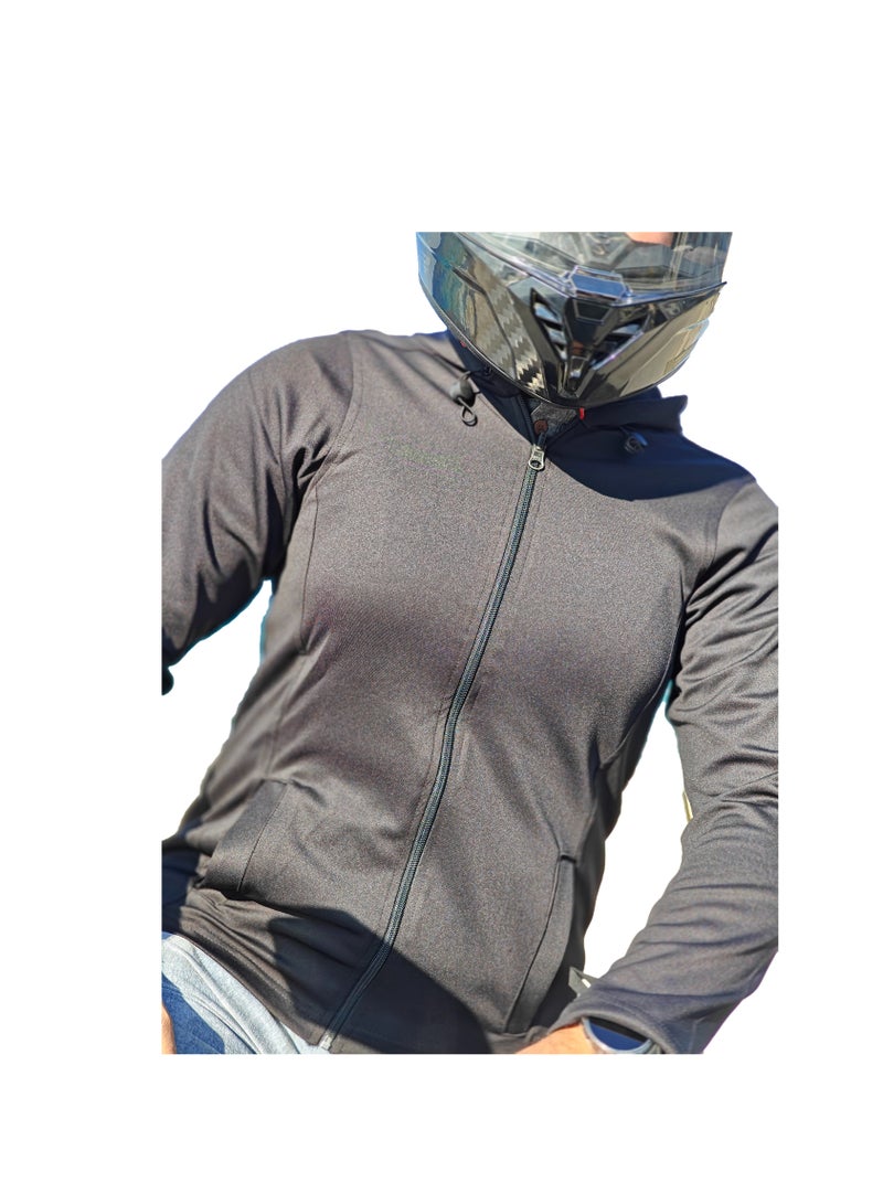 ويلز  جاكيت سيفتي بالحماية مضاد للماء مع سويت شيرت بطانة - مزود بقطع الحماية من الأيفا فوم - اسود في تطعيم احمر - Image 2