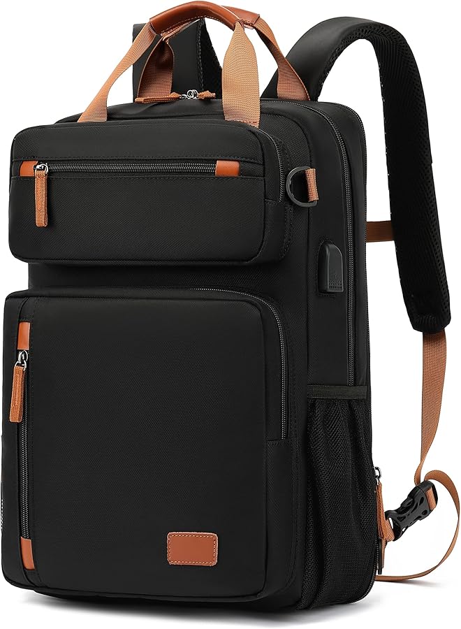 erorex Laptop Backpack Extendable Messenger Bag Shoulder Bag Convertible Lightweight Brifecase For Business Travel And School Fits Up 15.6 Inch Laptop And Tablet For Men Women  - Image 1