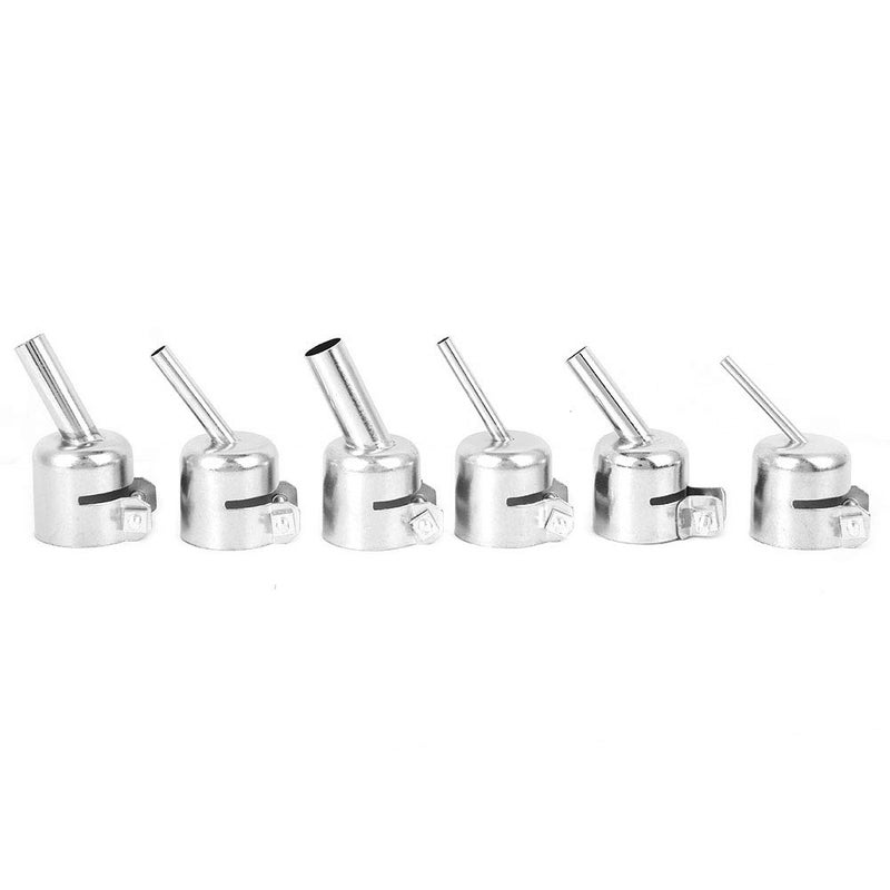 klarako Heat Gun Nozzle, 6Pcs Oblique Nozzle 861DW for Hot Air Gun Soldering Desoldering Station Accessories, Quick Hot Air Rework Nozzle - Image 1