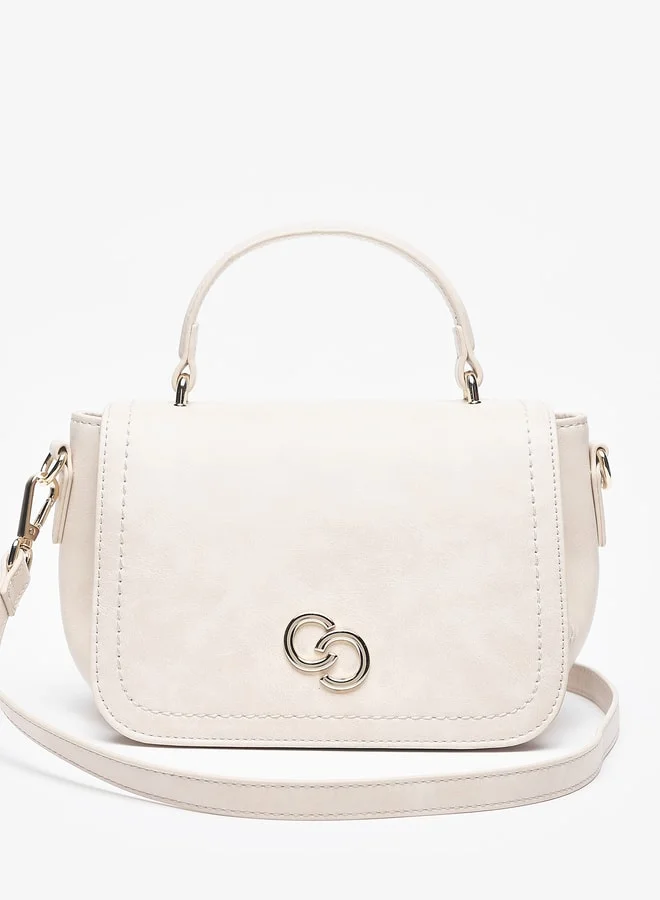 Celeste Women's Solid Satchel Bag with Top Handle and Button Closure
