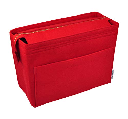 Vercord Felt Zipper Handbag Tote Purse Duffel Backpack Organizer Insert Red Medium - Image 1