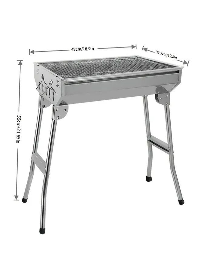 إسكدنيا 3 قطع من مجموعة شواء بيضاء متوسطة قابلة للطي محمولة من الفولاذ المقاوم للصدأ للتخييم في الهواء الطلق - Image 1